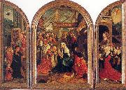 Oostsanen, Jacob Cornelisz van Tryptych with the Adoration of the Magi, Donors, and Saints oil painting picture wholesale